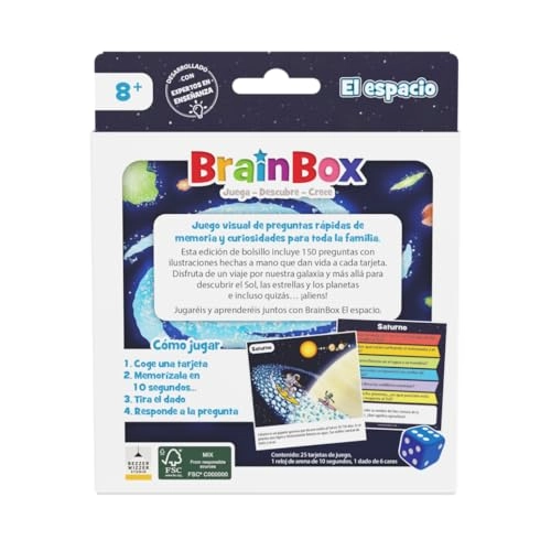 BrainBox The Space - Pocket Edition Card Game (Spanish)
