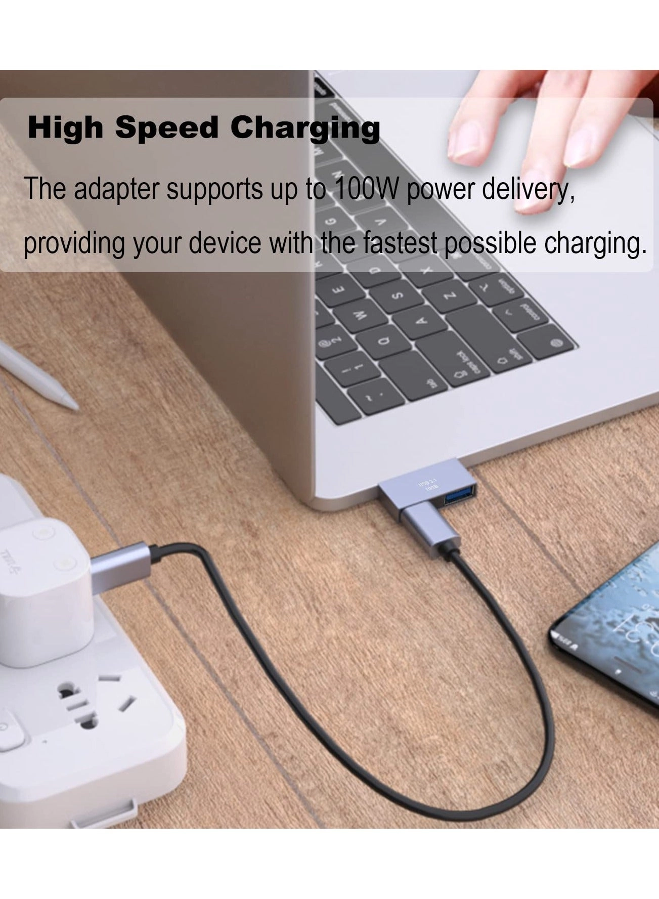 USB C to Dual USB A adapter + USB C to USB C and USB A adapter