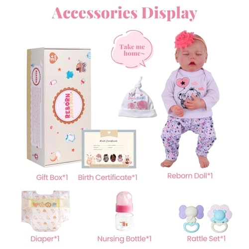 Reborn Baby Doll - 17 Inch Soft Vinyl Can Drink & Pee Ages 3+