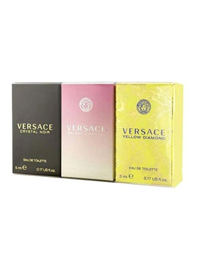 Versace Crystal Noir - 5ml + Bright Crystal - 5ml + Yellow Diamond - 5ml