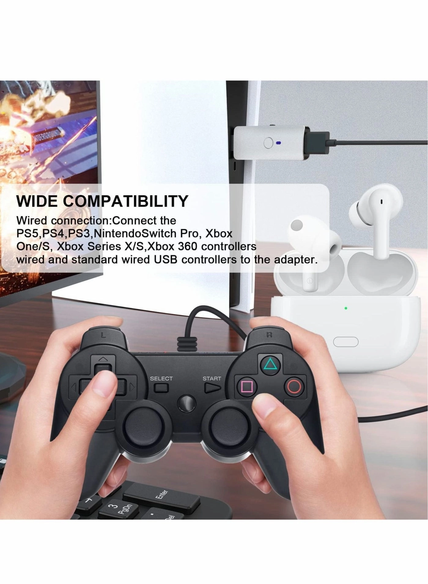 Wireless Controller Adapter - Wireless PS5 Windows Nintendo Switch