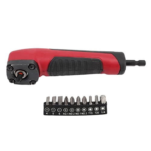 Right Angle Adapter - 6.35mm hex + Screwdriver Bits - 10 screwdriver bits