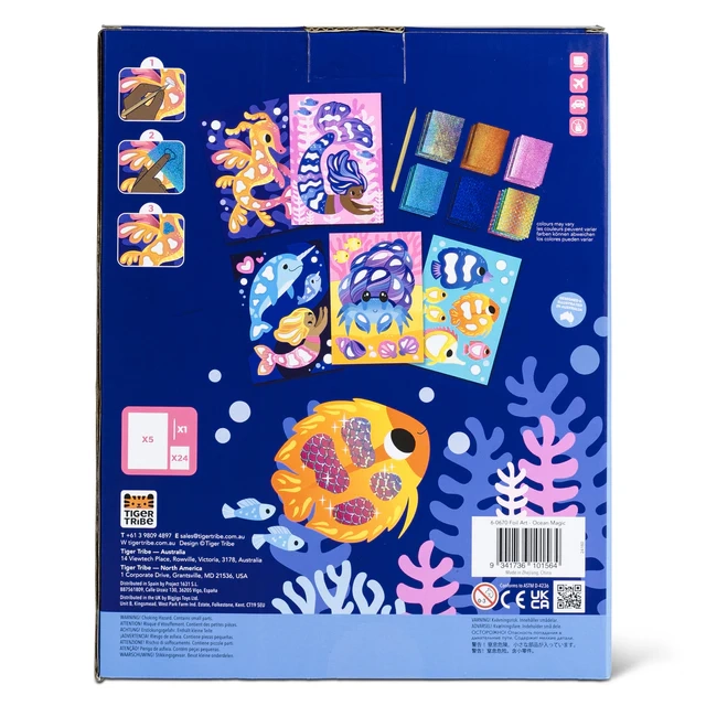 Tiger Tribe Foil Art - Ocean Magic - 3+ years 24 pcs