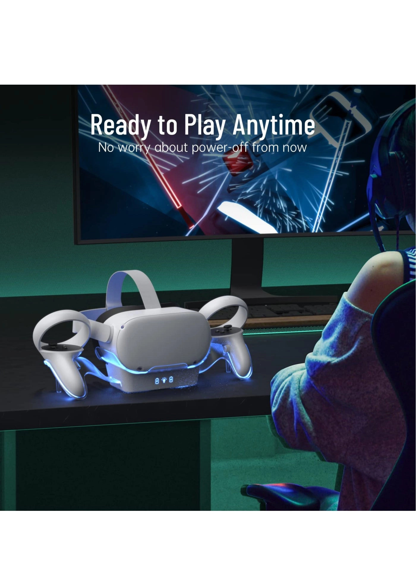 VR Charging Dock - LED Light Fast Charging