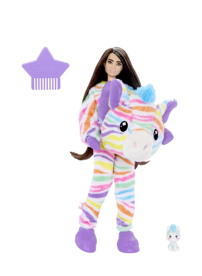 Cutie Color Reveal Zebra Doll - 10 Surprises Ages 5+