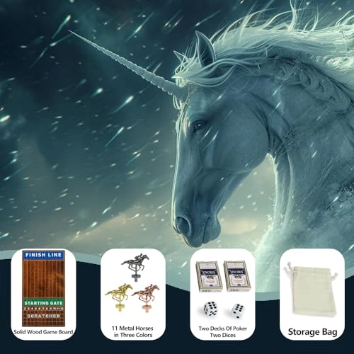 Horse Race Board Game - 11 Horses 4 Dice Solid Wood