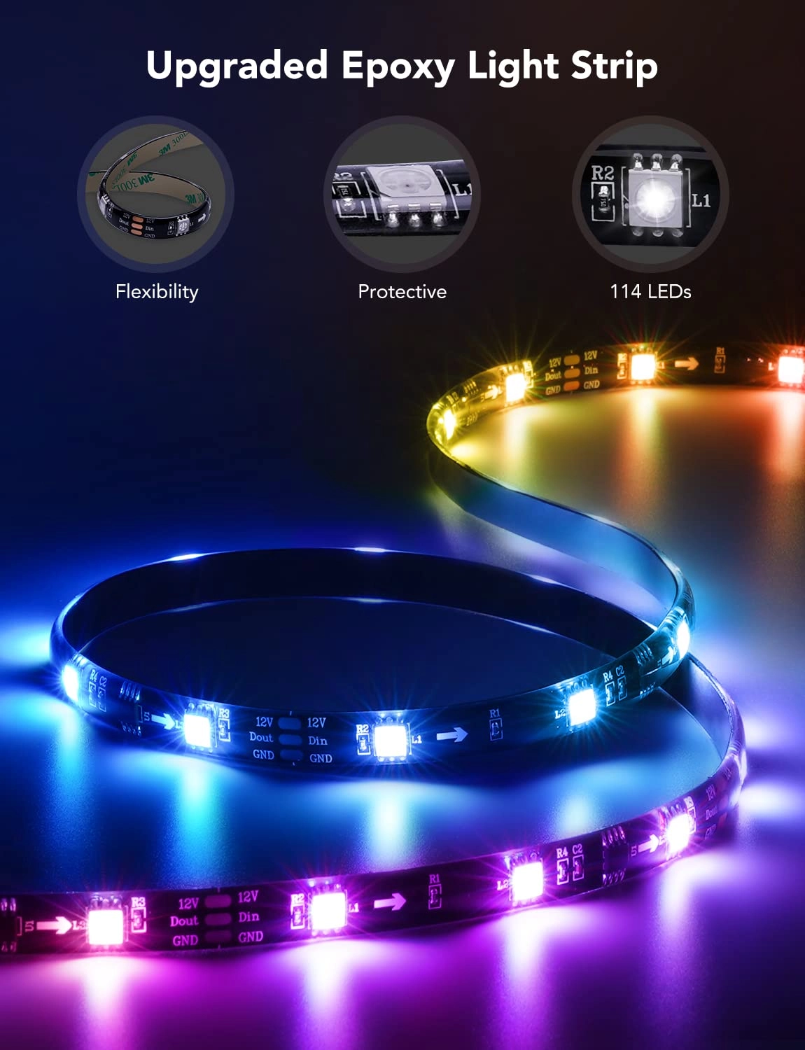 TV LED Backlight - 12.5 Feet