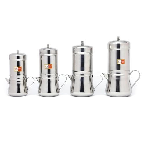 Stainless Steel Filter Coffee Maker - South Indian Style With Serving Pot