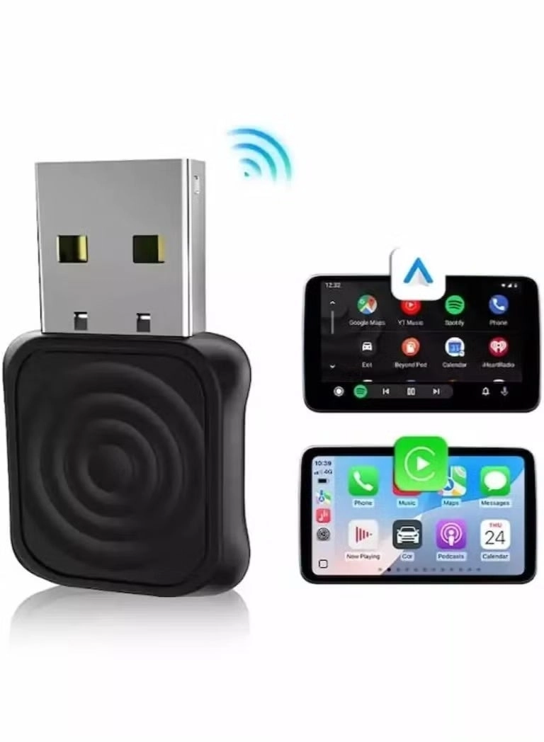 Ultra Wireless CarPlay & Android Auto Adapter - Plug & Play Compact iOS 10+ Android 11+