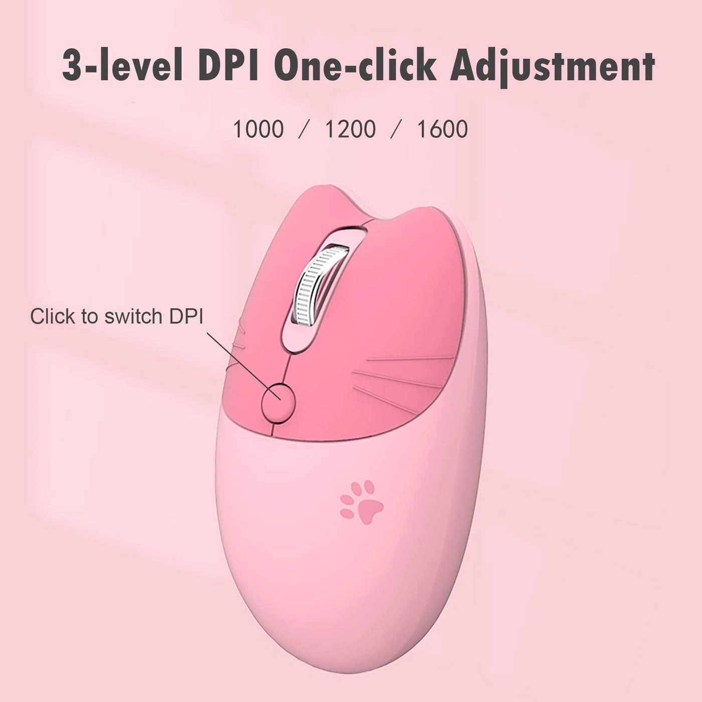 Cute Cat Wireless Mouse - USB