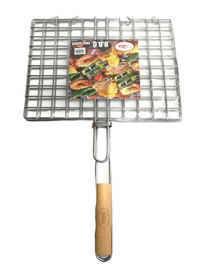 BITA Stainless Steel Bbq Grill - 40 X 30Centimeter Silver/Brown