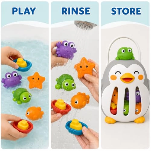 Baby Bath Basket - 8-piece Penguin