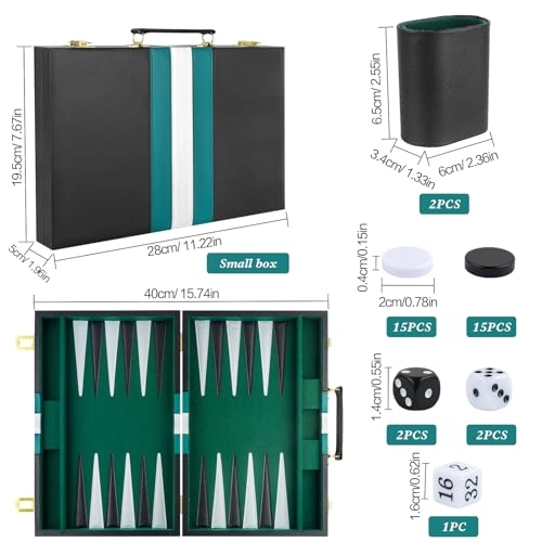 Backgammon Set - PU Leather Case