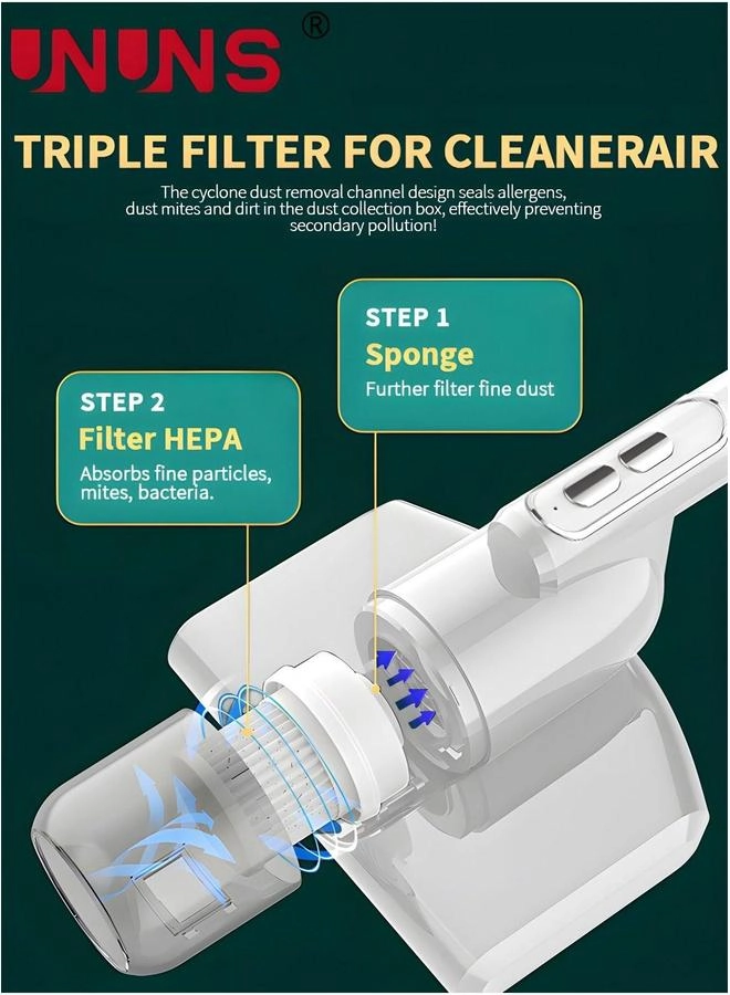 Bed UV Vacuum Cleaner - 12KPa Black