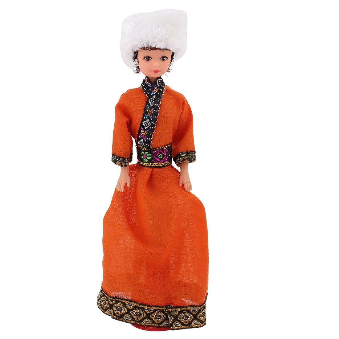 Ruilogod Ethnic Doll - 27.5 x 7cm Plastic Fabric Chinese Oroqen