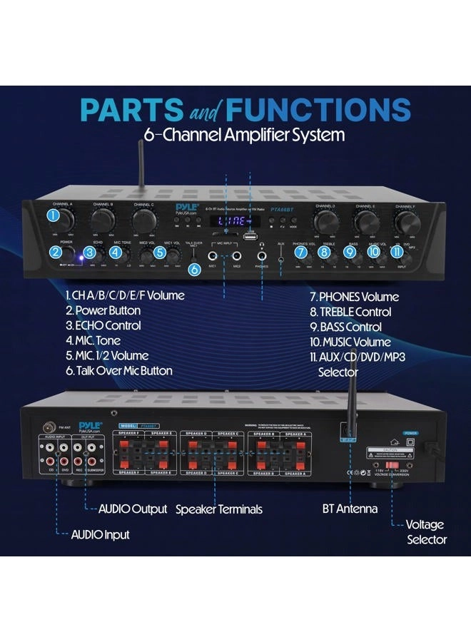 PTA66BT - 6 Channel 600 WATT