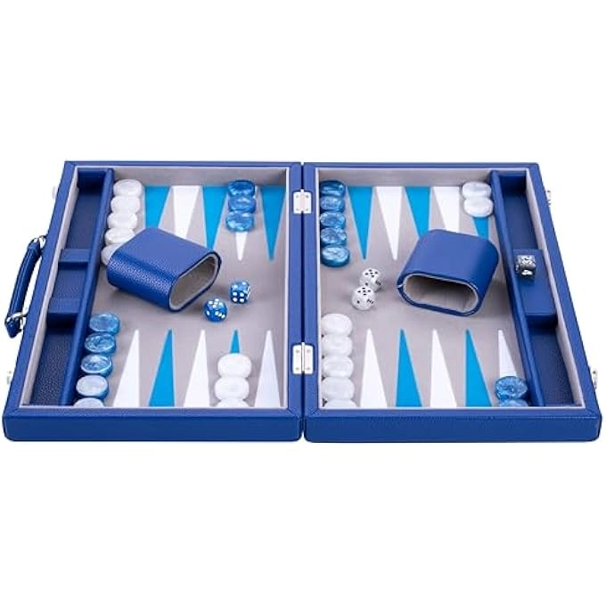 LUXURY BACKGAMMON - FAUX LEATHER EXTERIOR SPECIAL FELT INLAY