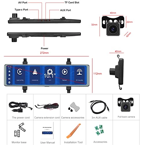 Camera Car Dash Cam Rear View Mirror - 1920 x 1080P