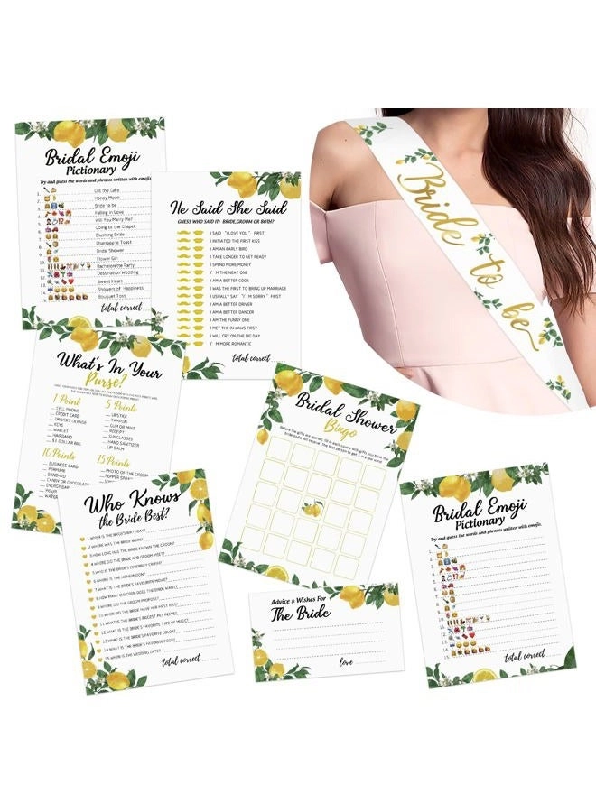 Bessmoso Lemon Bridal Shower Game - 300 Cards Total 50 Per Game