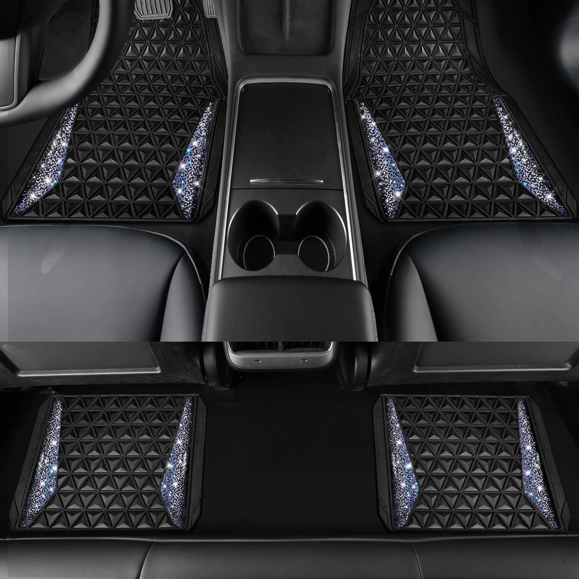 Bling Diamond Car Mats - 4.0 Count Universal Fit
