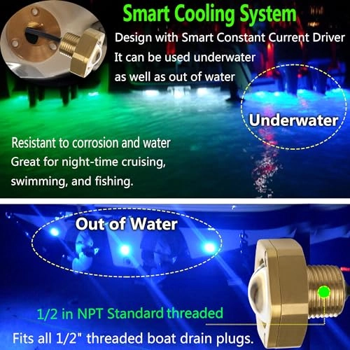 Boat Drain Plug Light - 2 Pcs 4100LM IP68