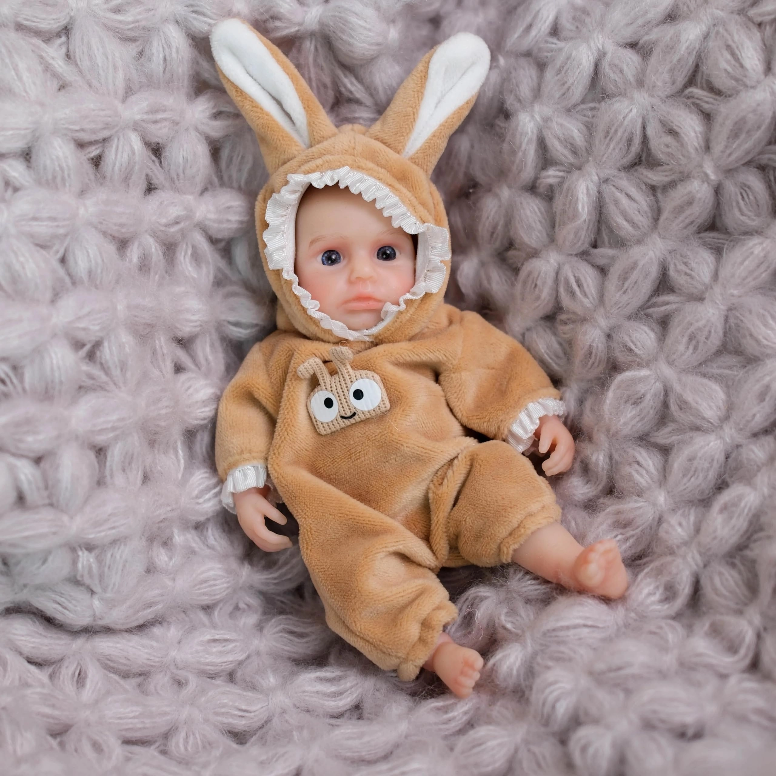 Nanjing Tianzeng Gifts Co.,Ltd Reborn Baby Doll - 6 inch Silicone Pink White Stripe Suit Ages 3+