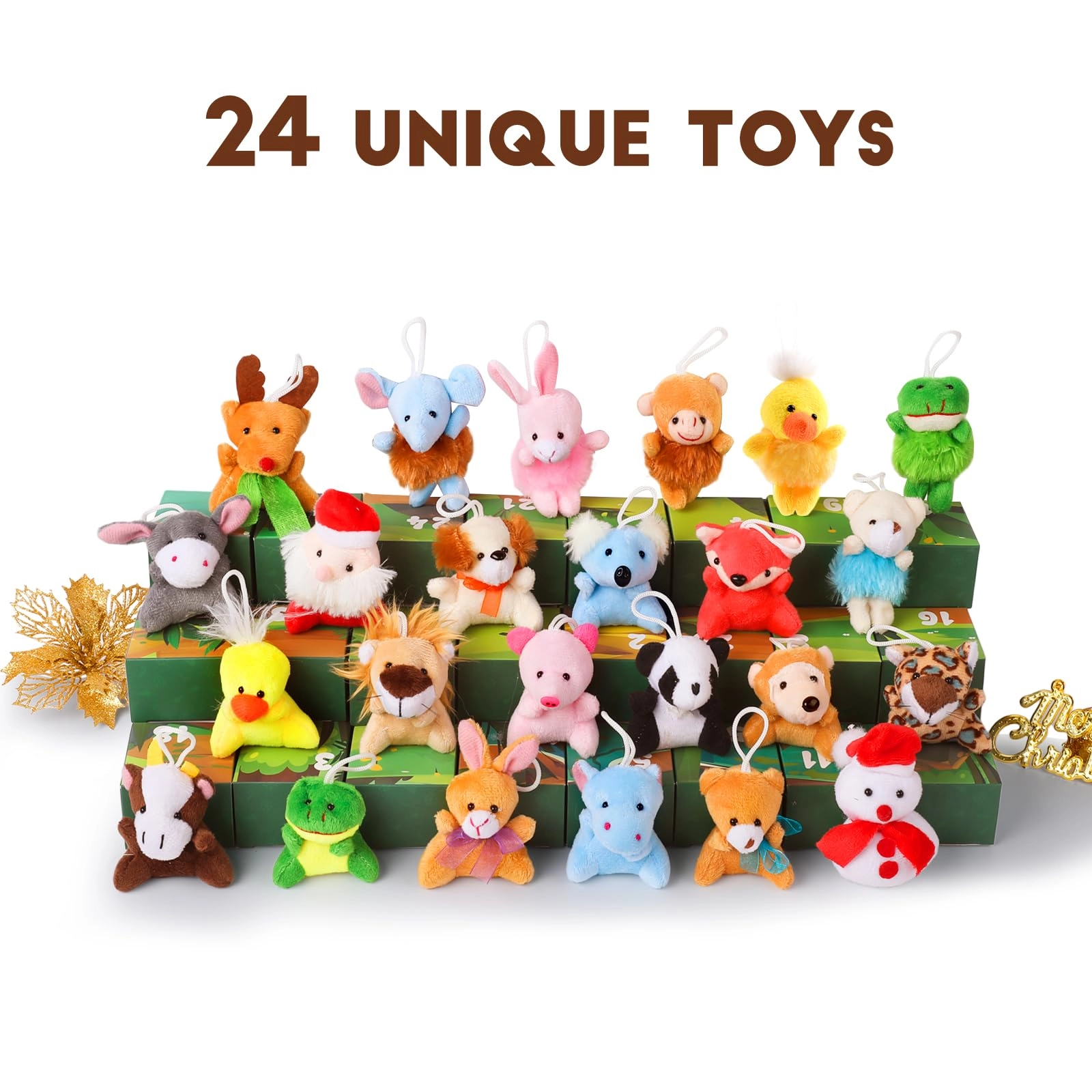 Mini Stuffed Animals - 24 Pack Multicolor