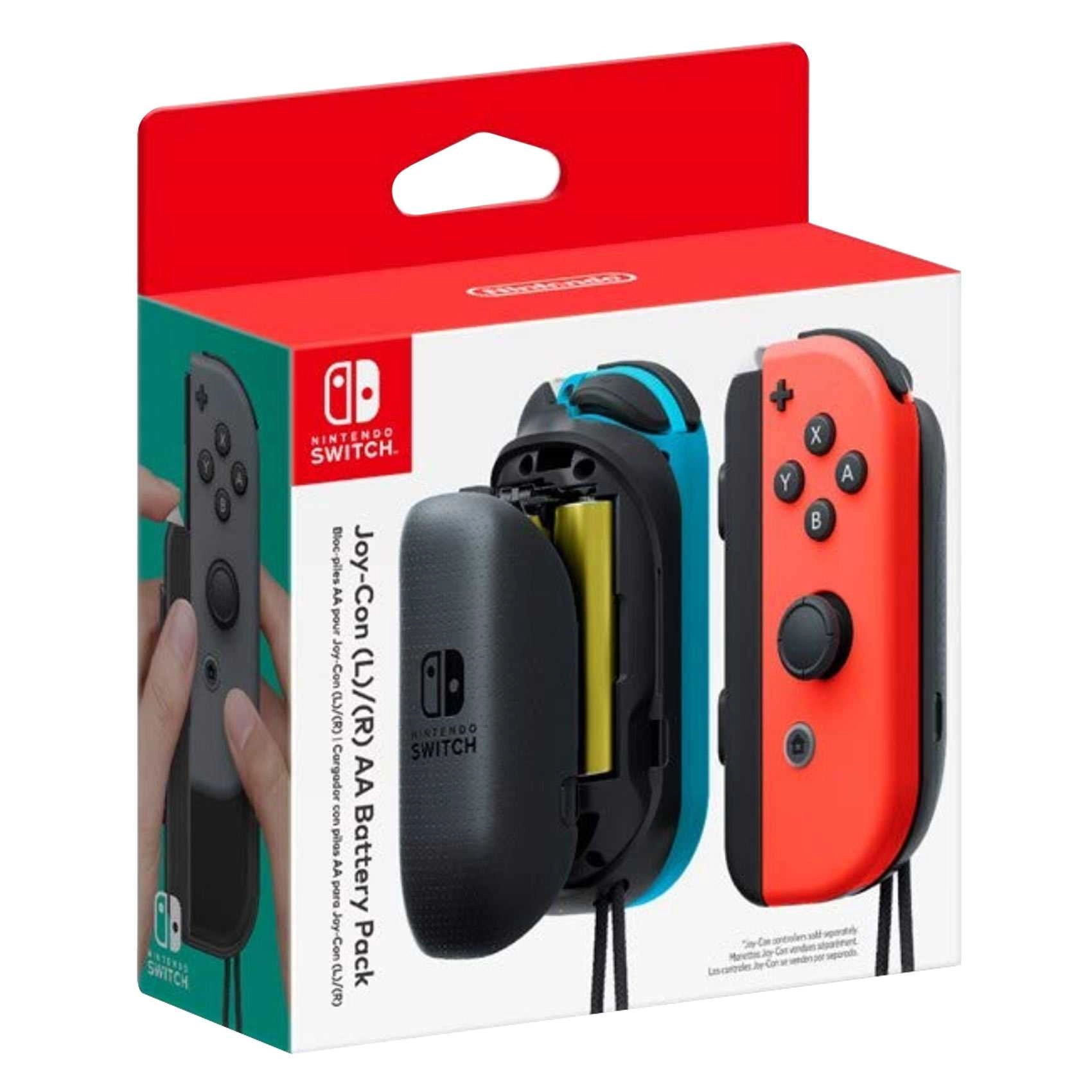 AMF Tech Joy-Con AA Battery Pack + AA batteries - four