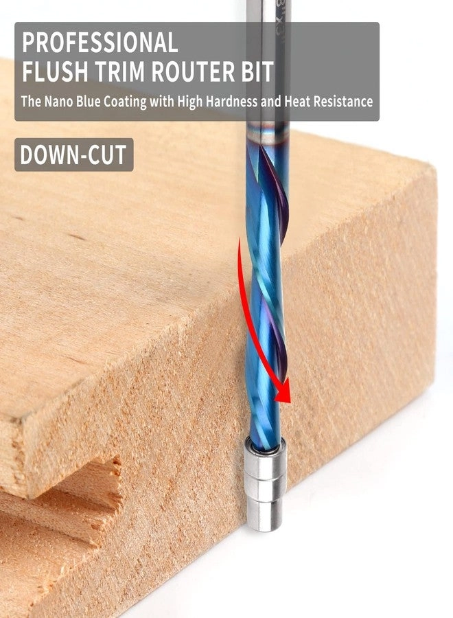 Downcut Spiral Flush Trim Router Bit - 1/4 Inch Shank