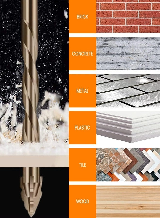 Power Drill Bits Set - Alloy Steel Carbide-Tipped 7-Piece 3-12mm