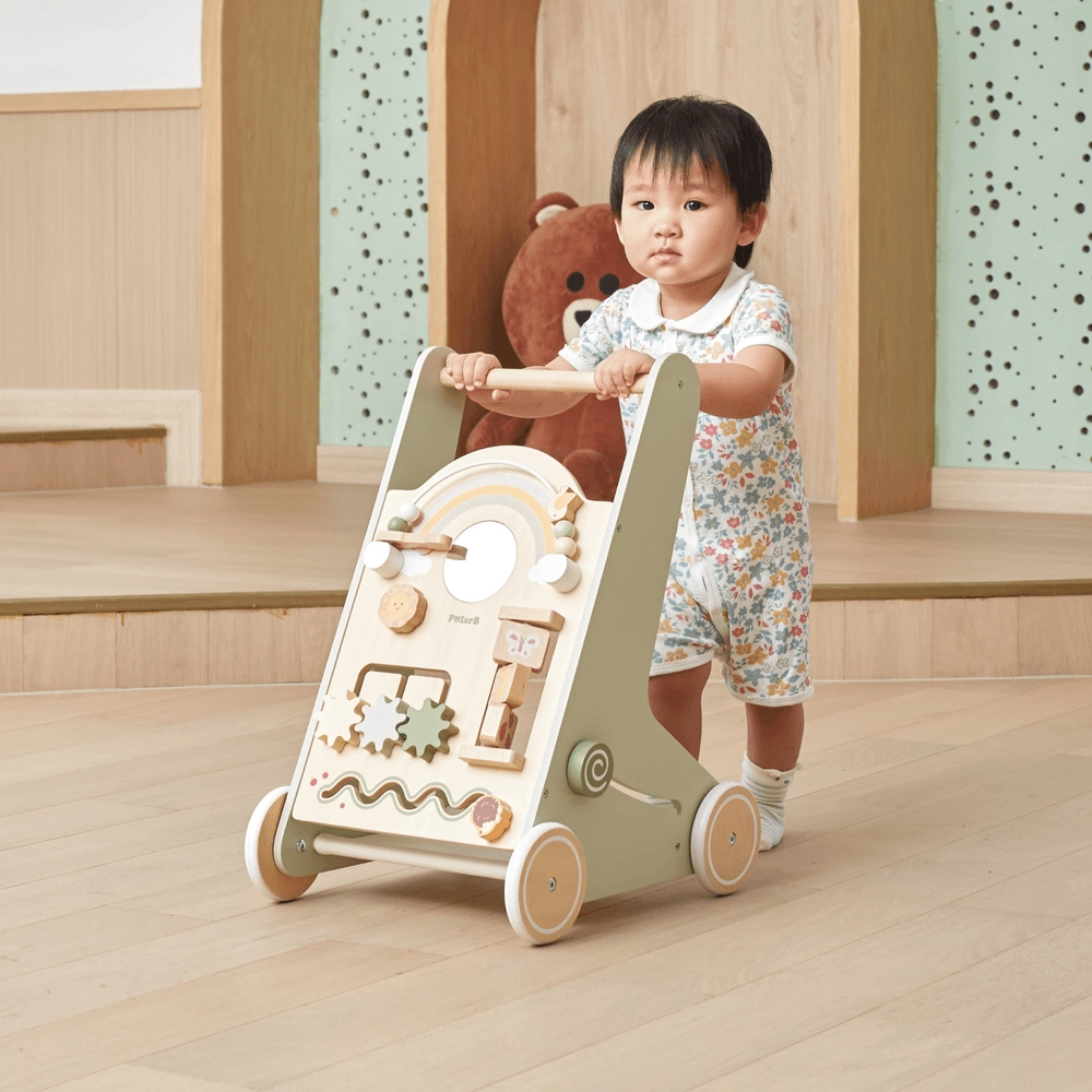 Wooden Baby Walker - 12 months+ Built-In Storage