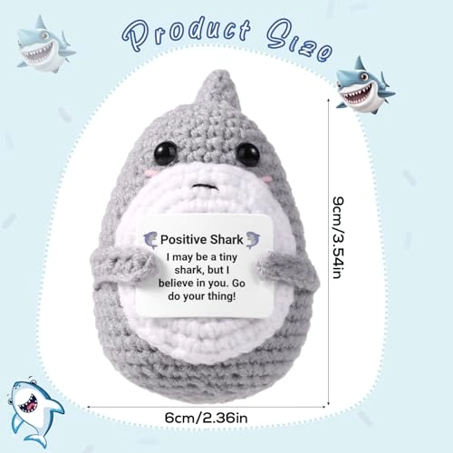 Shark Positive Crochet 6 cm Knitted - 6x9cm