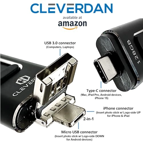 CleverDrive 4in1 - USB 3.0 Lightning Type-C Micro USB 128GB