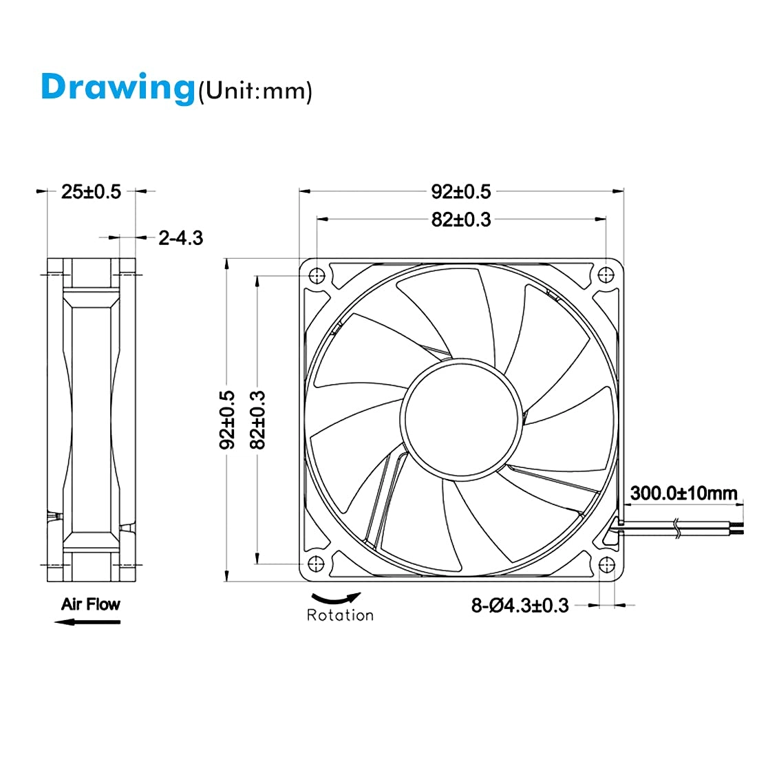 Brushless Exhaust Fan - 2 PCS 92mm