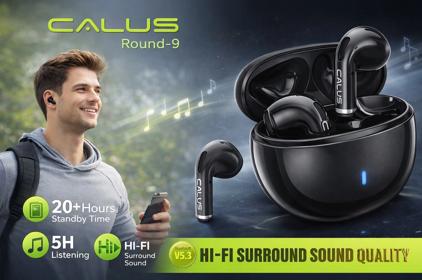 CALUS Round-9 Wireless Earbud