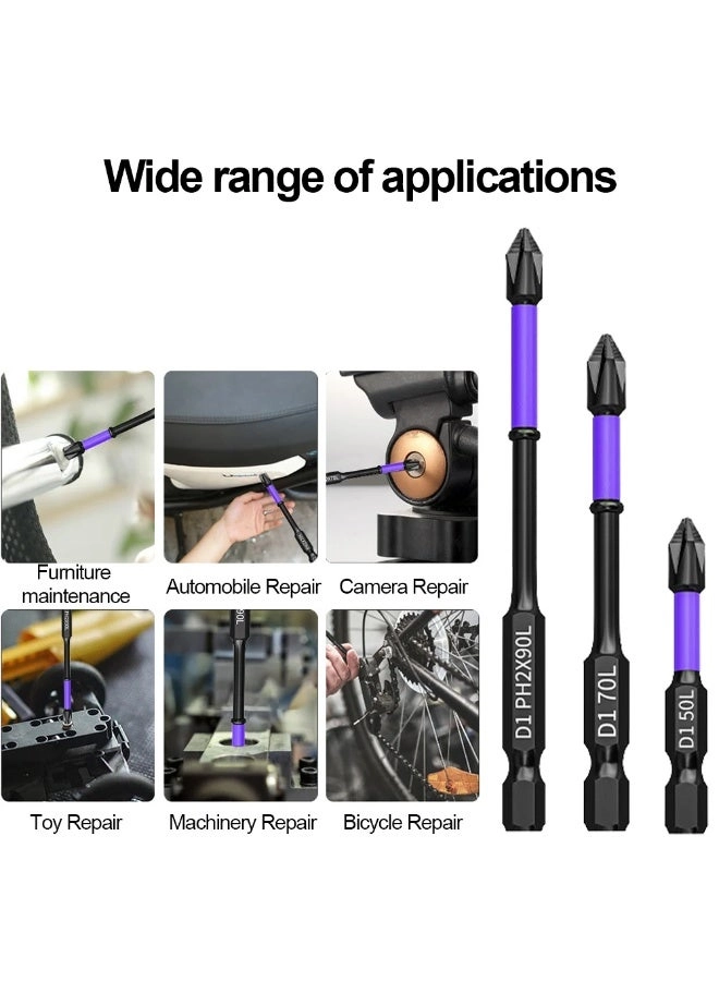 Cross Screwdriver Bits - D1 Magnetic 5 pcs
