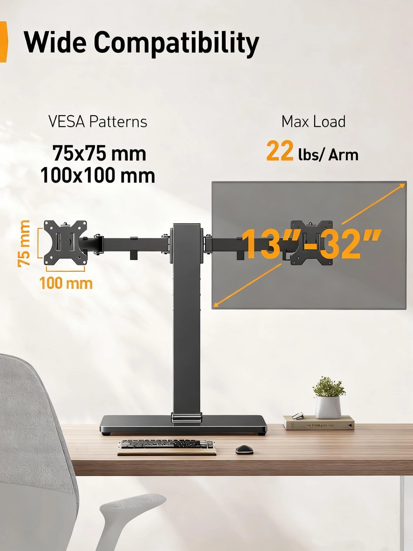 Dual Monitor Stand - 2 32 Inch