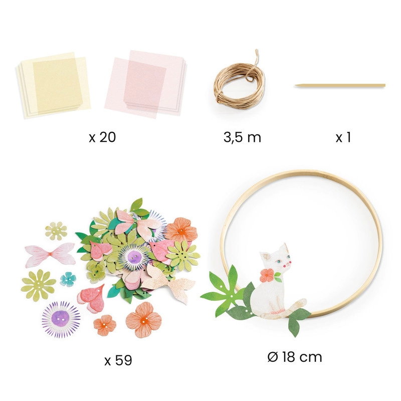 Do It Yourself Kit - Dalia - 18 cm bamboo ring 59 pre-punched designs