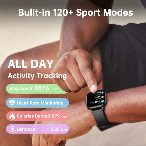 Health Fitness Tracker - 1.72" Multi-color LED 24/7 Heart Rate Monitor 120+ Sport Modes