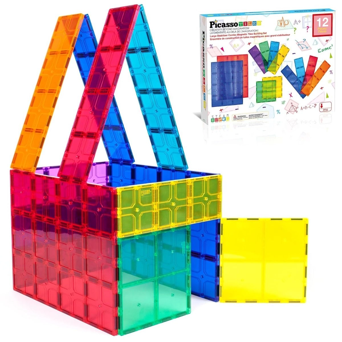 Picasso Magnetic Tiles Large Stabilizer Combo Set - 12 pcs
