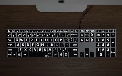 Large Print Backlit Pro Aluminum Keyboard - US Wired