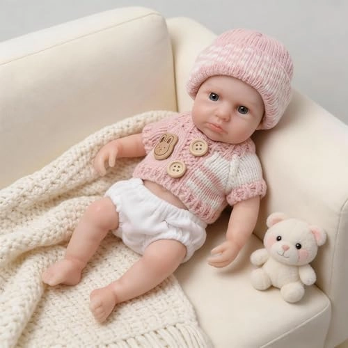 Loulou Awake Reborn Baby Doll - 8 inch Silicone Girl Ages 3+