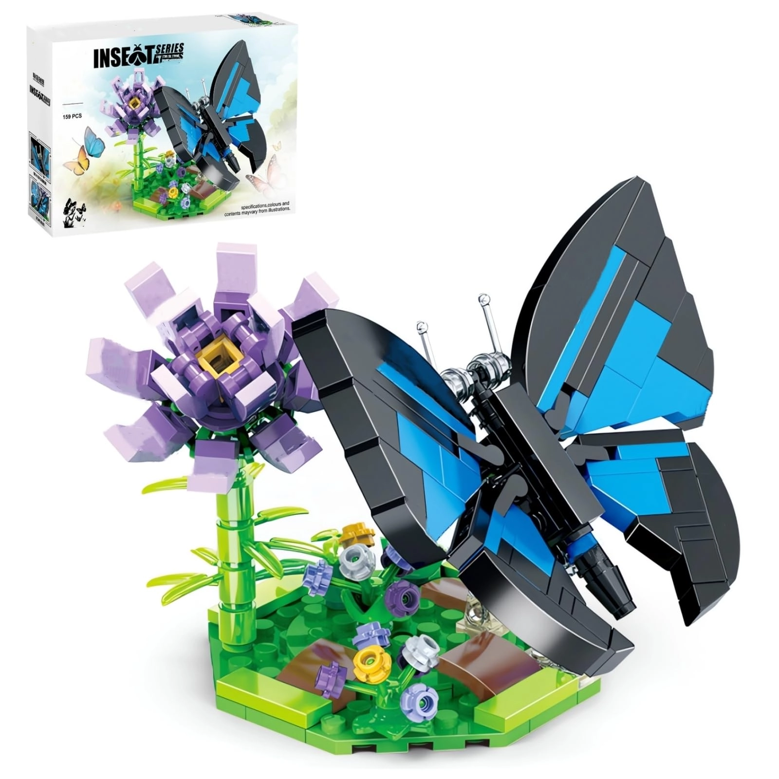 WULOBOOI Butterfly Building Block Sets - Blue Morpho Butterfly 159 pcs