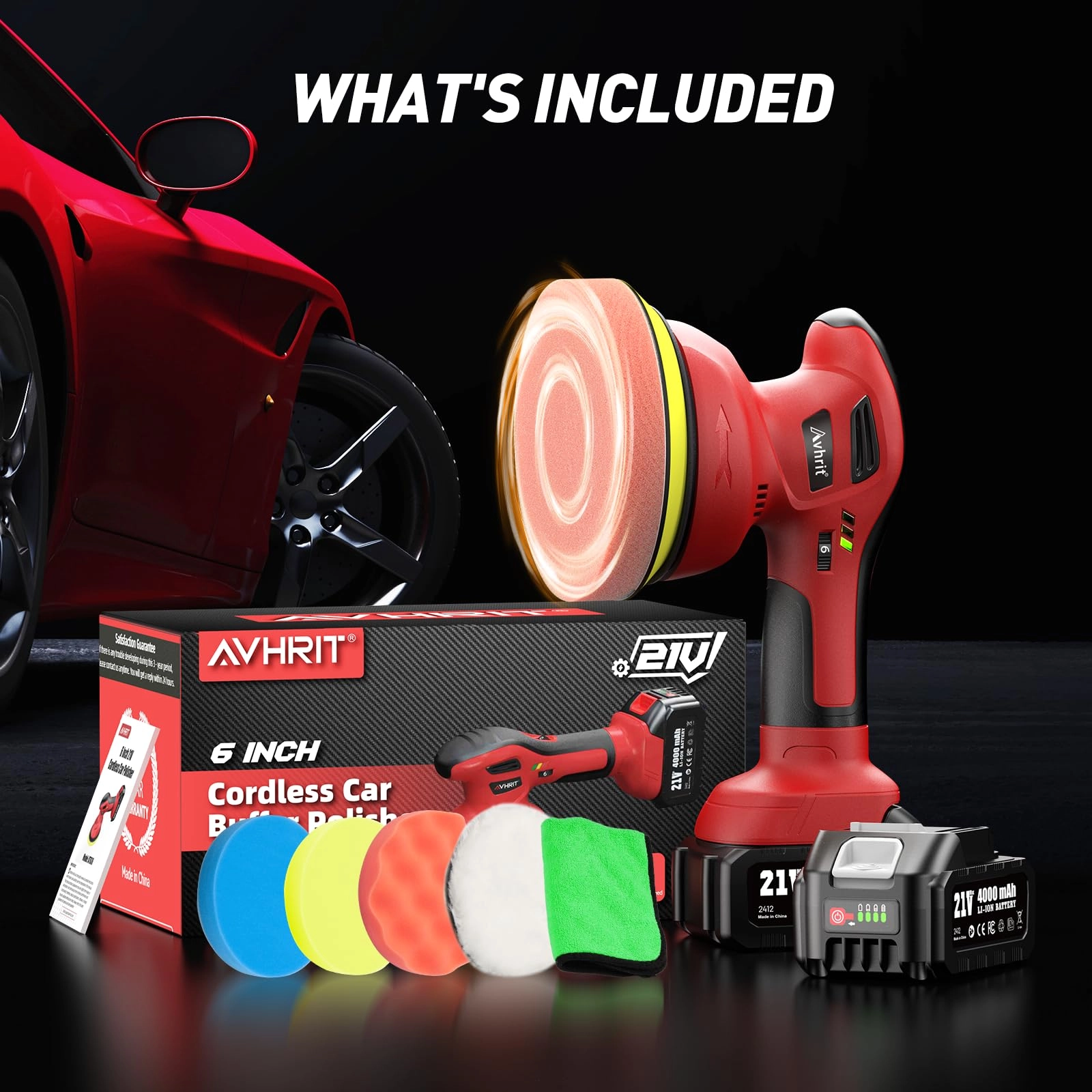 Cordless Car Buffer Polisher - 6 Inch