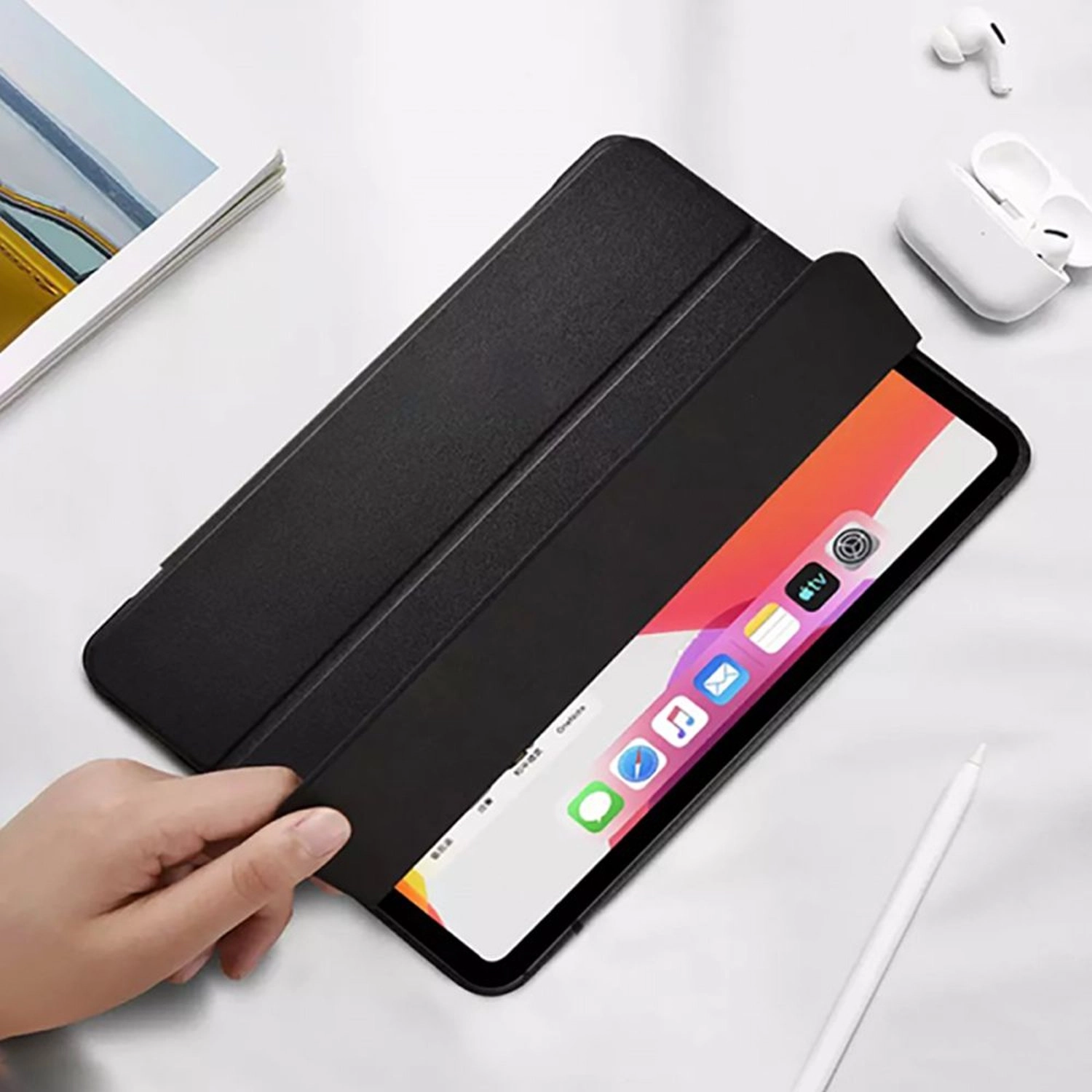 Detachable Magnetic Folio Case with Auto Sleep/Wake for iPad 10.2-inch