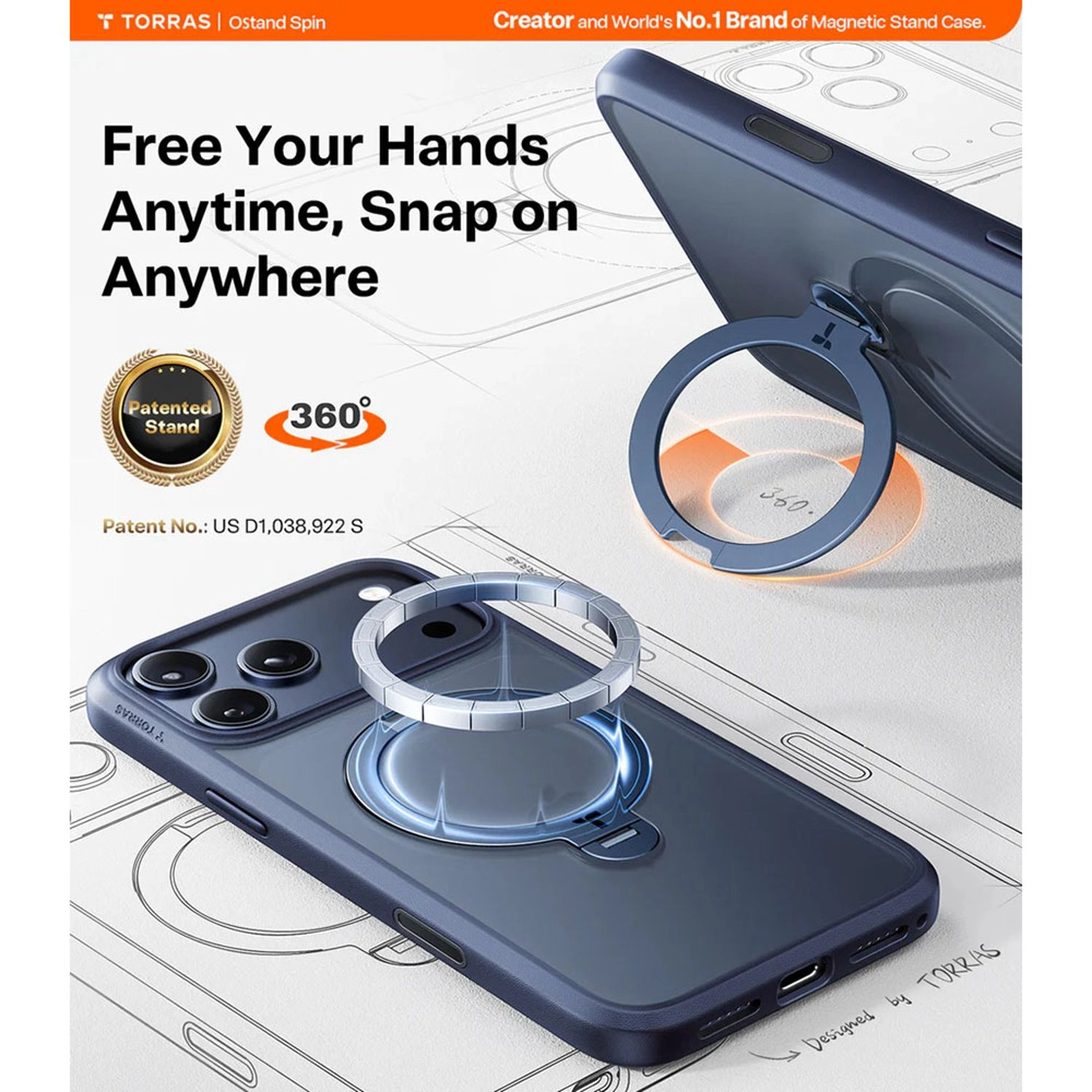 Ostand Spin Silicone Case with MagSafe for iPhone 17 Pro Max