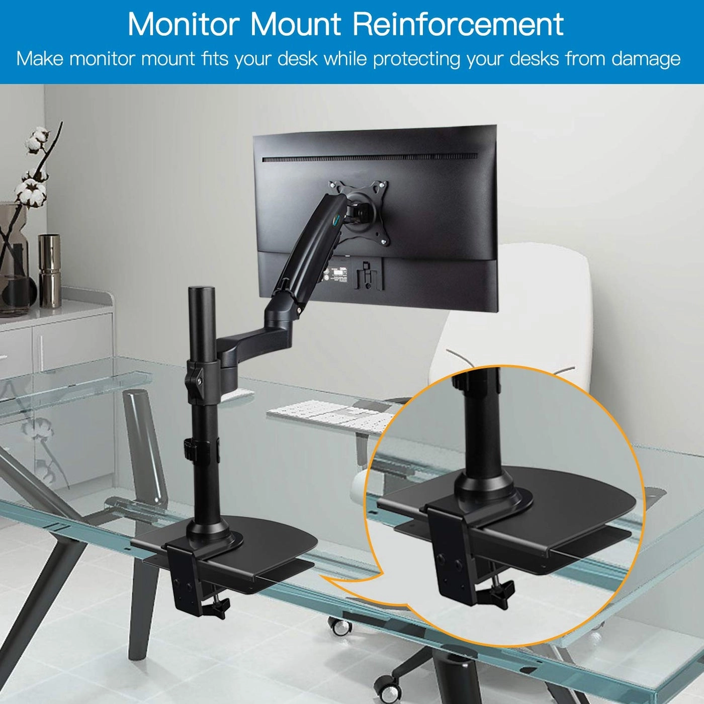 Steel Monitor Mount Reinforcement Plate