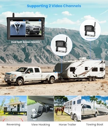 Dual Camera Car Reversing Camera System - Night Vision Wireless 1080p