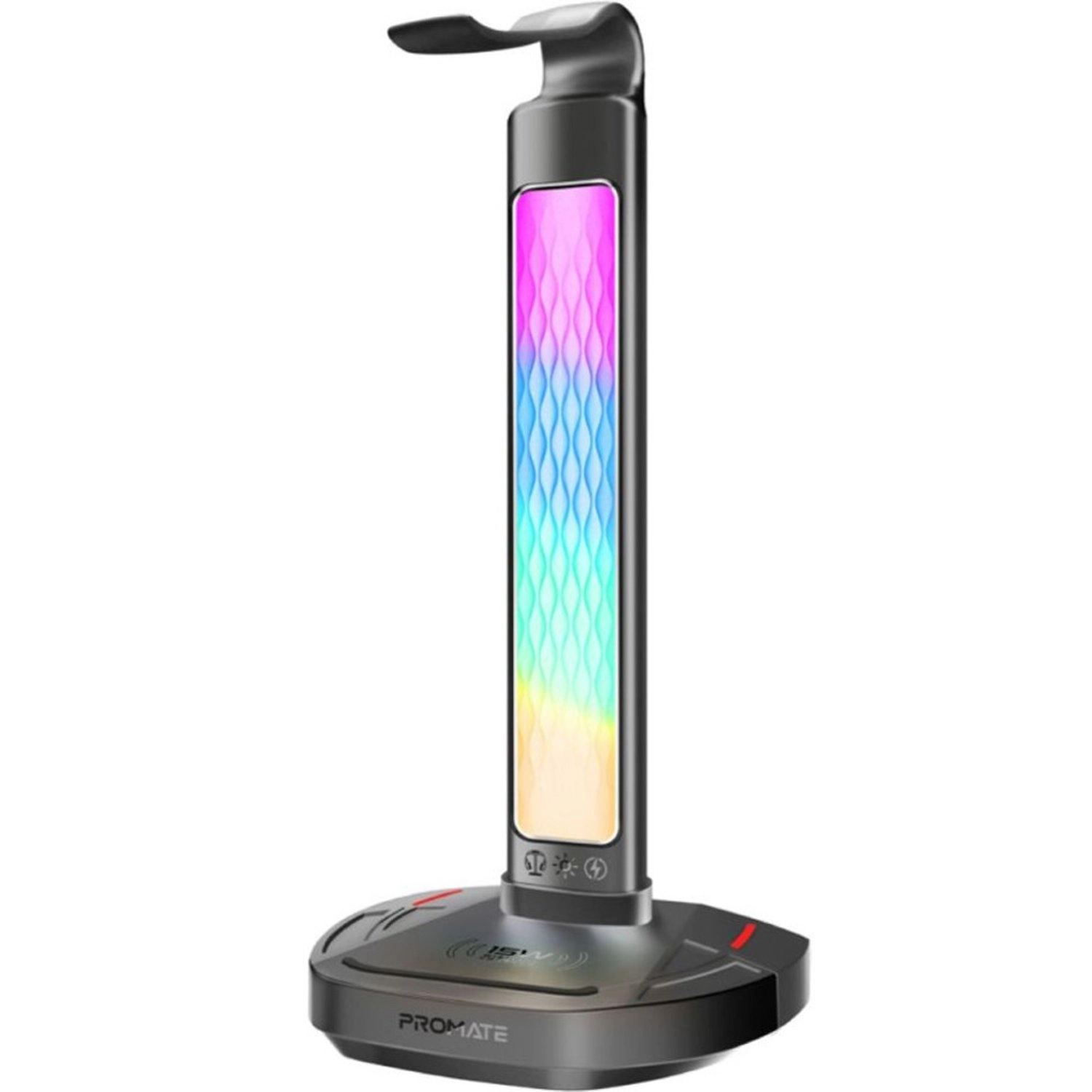 Promate FortX - Headset Stand 15W Wireless Charging USB Hub