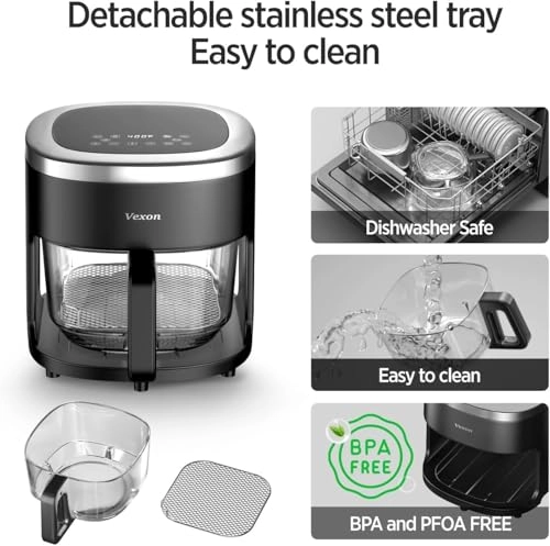 6-in-1 Glass Air Fryer KQZG-1